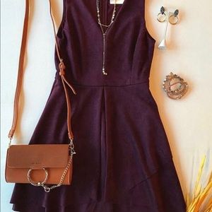 Wine Suede Dress